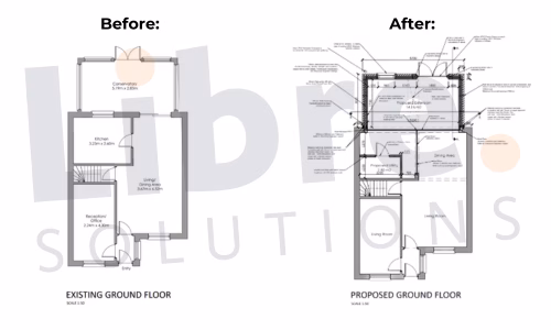 Joining Kitchen, Dining and Conservatory with Structural Beams | Hertfordshire | Bishop’s Stortford